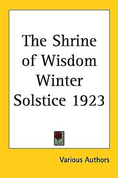 portada the shrine of wisdom winter solstice 1923 (en Inglés)