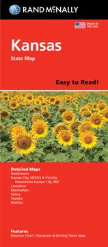 portada Rand McNally Easy to Read Folded Map: Kansas State Map (en Inglés)