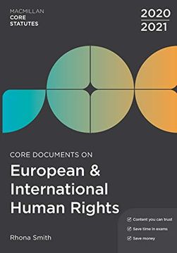 portada Core Documents on European and International Human Rights 2020-21 (Macmillan Core Statutes) (en Inglés)