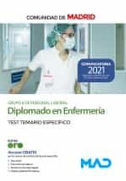 portada Diplomado en Enfermería (Grupo ii de Personal Laboral) de la Comunidad de Madrid. Test del Temario Específico (in Spanish)