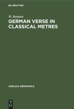 portada German Verse in Classical Metres (en Inglés)
