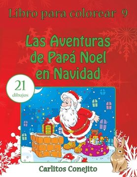 portada Libro para colorear Las Aventuras de Papá Noel en Navidad: 21 dibujos