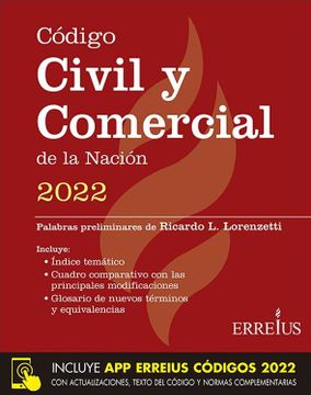 Libro Codigo Civil Y Comercial De La Nacion 2022 Rustico, Erreius, ISBN ...