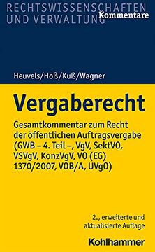portada Vergaberecht: Gesamtkommentar Zum Recht Der Offentlichen Auftragsvergabe (Gwb - 4. Teil -, Vgv, Sektvo, Vsvgv, Konzvgv, Vo (Eg) 1370 (en Alemán)