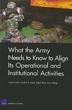 portada what the army needs to know to align its operational and institutional activities (en Inglés)