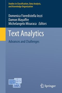 portada Text Analytics: Advances and Challenges (en Inglés)