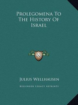 portada prolegomena to the history of israel (in English)