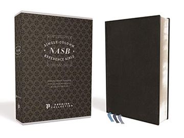portada Nasb, Single-Column Reference Bible, Premium Leather, Goatskin, Black, Premier Collection, 1995 Text, Comfort Print (en Inglés)