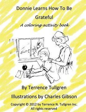 portada Donnie Learns How To Be Grateful: A Coloring Activity Book (in English)