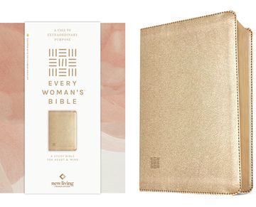 portada NLT Every Woman's Bible (Leatherlike, Soft Gold, Red Letter, Filament Enabled) (en Inglés)