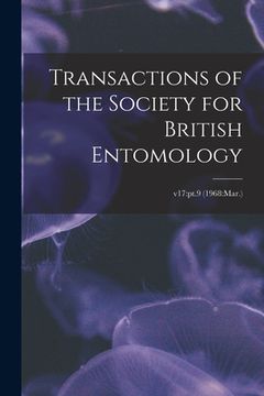 portada Transactions of the Society for British Entomology; v17: pt.9 (1968: Mar.)