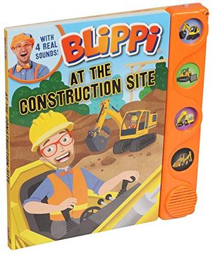 portada Blippi: At the Construction Site (4-Button Sound Books) (en Inglés)