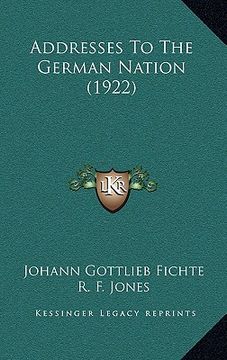 portada addresses to the german nation (1922) (en Inglés)