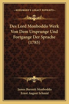 portada Des Lord Monboddo Werk Von Dem Ursprunge Und Fortgange Der Sprache (1785) (in German)