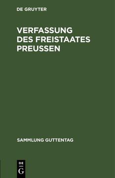 portada Verfassung des Freistaates Preußen (en Alemán)