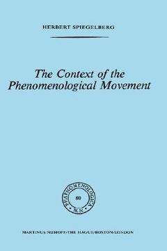 portada the context of the phenomenological movement (en Inglés)