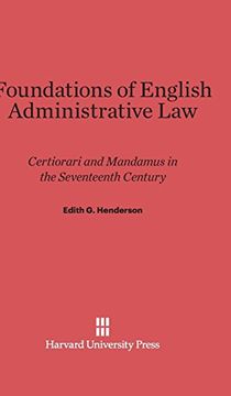 portada Foundations of English Administrative law (en Inglés)