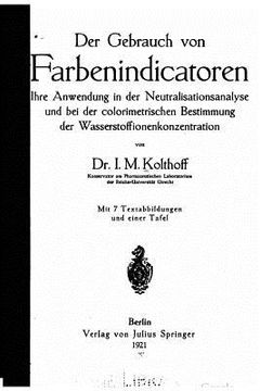portada Der Gebrauch von Farbenindicatoren (in German)