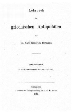 portada Lehrbuch der Griechen Antiquitaten (in German)