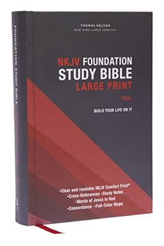 portada Nkjv, Foundation Study Bible, Large Print, Hardcover, red Letter, Thumb Indexed, Comfort Print: Holy Bible, new King James Version (en Inglés)