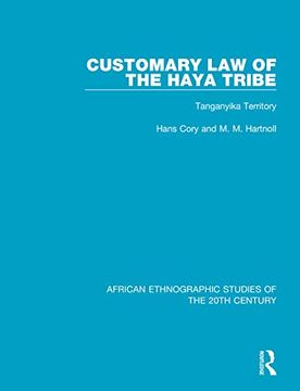 portada Customary law of the Haya Tribe (en Inglés)