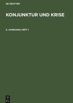 portada Konjunktur und Krise. Jahrgang 8, Heft 1 (in German)