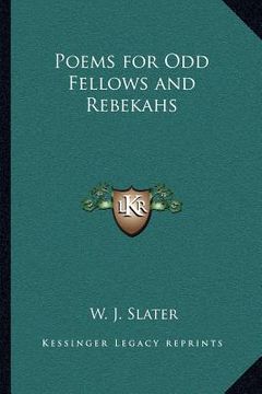 portada poems for odd fellows and rebekahs (en Inglés)