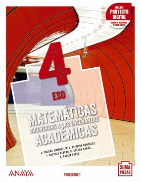 portada Matemáticas Orientadas a las Enseñanzas Académicas 4. Trimestres + Dual Focus. 
