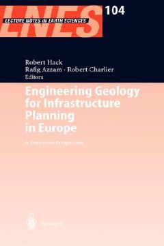 portada engineering geology for infrastructure planning in europe: a european perspective (en Inglés)