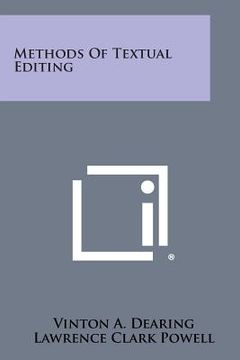 portada Methods of Textual Editing (en Inglés)