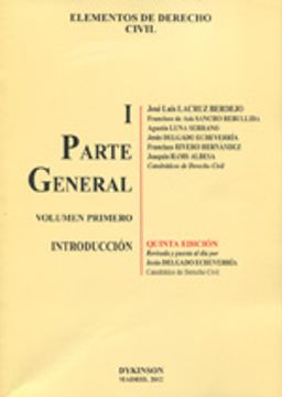 portada Elementos De Derecho Civil I-1. (5ª Edición- 2012) Parte General. Introducción
