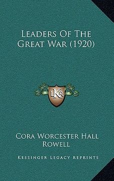 portada leaders of the great war (1920) (in English)