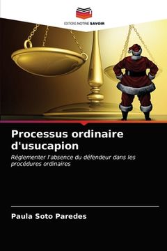 portada Processus ordinaire d'usucapion (en Francés)