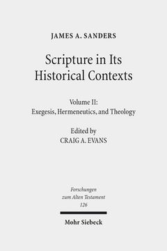 portada Scripture in Its Historical Contexts: Volume II: Exegesis, Hermeneutics, and Theology (en Inglés)