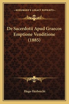 portada De Sacerdotii Apud Graecos Emptione Venditione (1885) (en Latin)