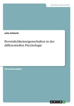 portada Persönlichkeitseigenschaften in der differentiellen Psychologie (en Alemán)