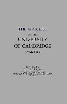 portada War List of the University of Cambridge 1914-1918 (en Inglés)