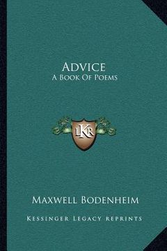 portada advice: a book of poems (en Inglés)