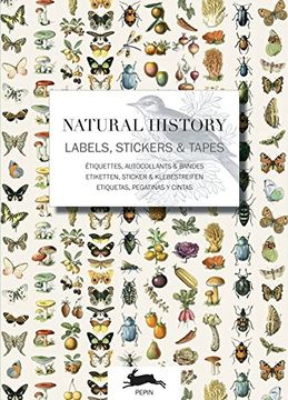 portada Label & Sticker Book Natural History (English, Spanish, French and German Edition) 