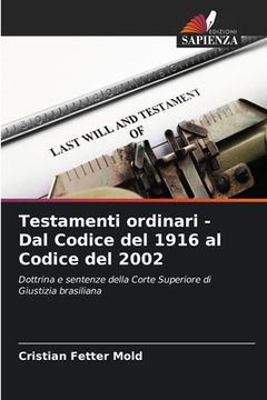 portada Testamenti ordinari - Dal Codice del 1916 al Codice del 2002 (en Italiano)
