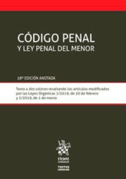 portada Codigo Penal y ley Penal del Menor (28ª Ed. )