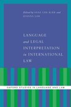 portada Language and Legal Interpretation in International law