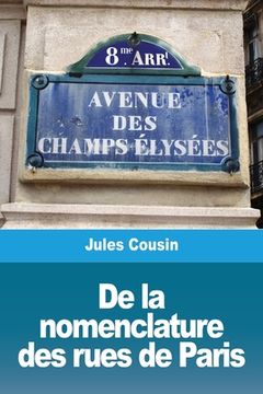portada De la nomenclature des rues de Paris (in French)