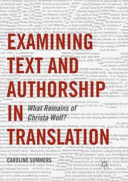 portada Examining Text and Authorship in Translation: What Remains of Christa Wolf? (in English)