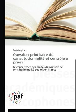 portada Question Prioritaire de Constitutionnalite Et Controle a Priori