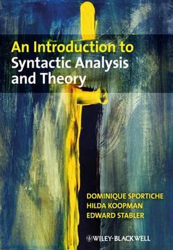 portada an introduction to syntactic theory and analysis (in English)