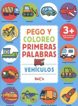 portada Vehículos - Pego y coloreo Primeras palabras (in Spanish)