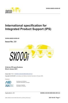 portada SX000i, International specification for Integrated Product Support (IPS), Issue 3.0: S-Series 2021 Block Release 