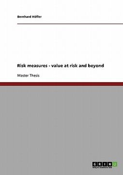 portada risk measures - value at risk and beyond (en Inglés)