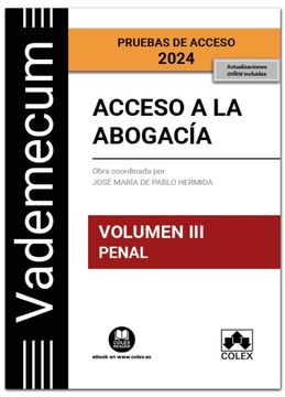 portada Vademecum Acceso a la Abogacia. Volumen Iii. Penal 2024 (in Spanish)